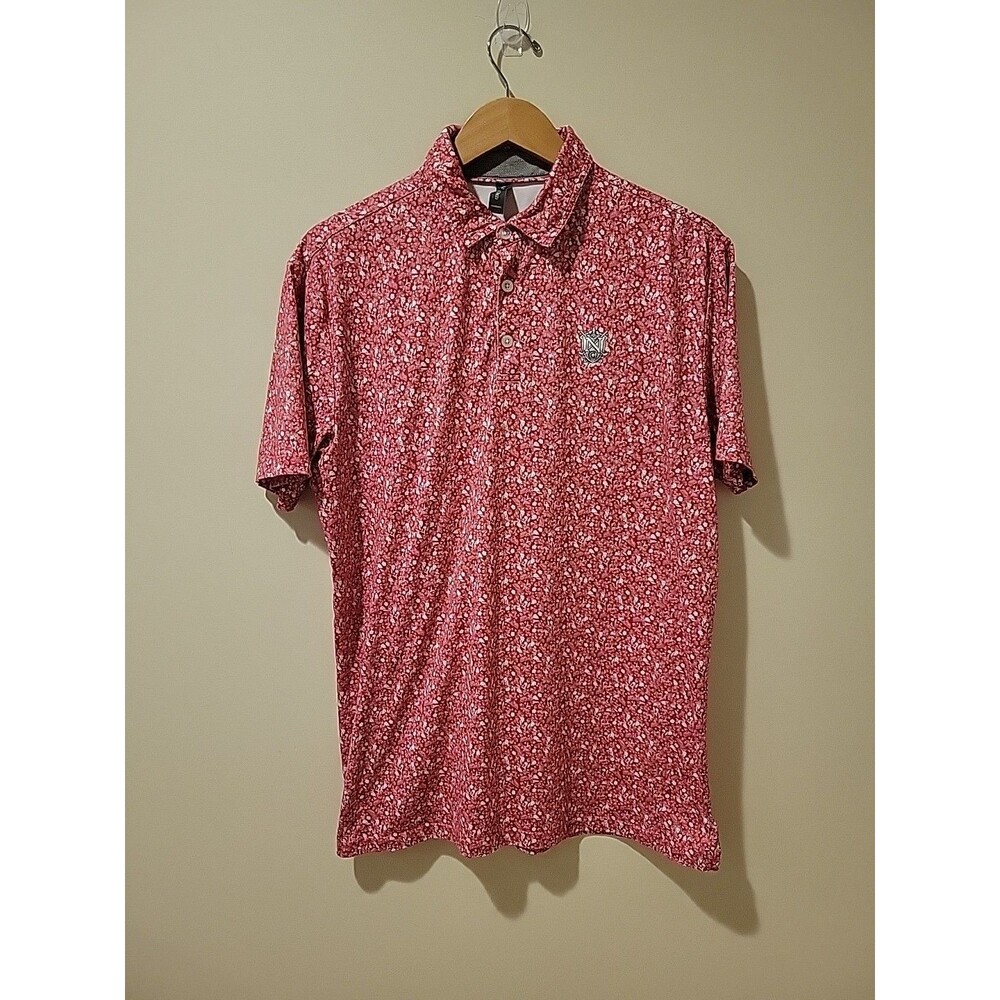 Anderson Ord Golf Polo Shirt Men's M Pink Floral AOP Naples Grande Golf Club